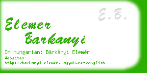 elemer barkanyi business card
